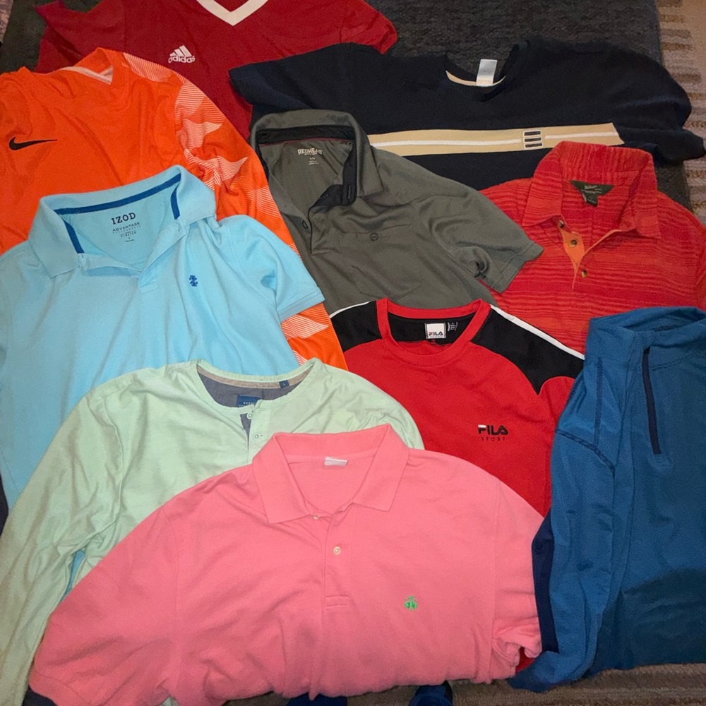 Mixed men’s Polo & Sport Shirts  all size large